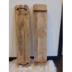 Tapas, decoratie of serveer plank  gerecycled  hout met 2 x handgreep 20x95 cm