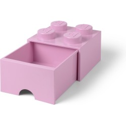 LEGO Brick 4 Opbergbox met Lade - Licht Paars - 4.6 L - 25x25x18cm - Kunststof