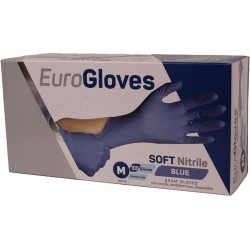 Handschoen EuroGloves Soft Nitril Poedervrij Blauw 100-st M