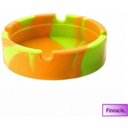 Finnacle - Kleine Siliconen Zachte Ronde Asbak - Geel Oranje - Ash Tray - Glow in the dark - Sigarettenhouder - Duurzaam - Niet Breekbaar