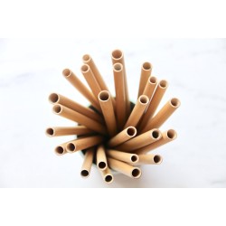 HAPPY STRAW organische bamboe rietjes x 10 (incl. schoonmaak borstel)