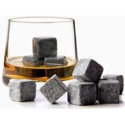 Whiskey Stenen - Stones - Herbruikbare ijsblokjes - Natuursteen - 9 Stuks met Opbergzakje x 3