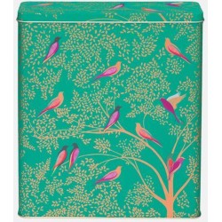 Sara Miller London - Bewaarblik Vogels - Groen - Cereal - Blik - Rechthoek - 22,6 x 26,2 x 7,2 cm