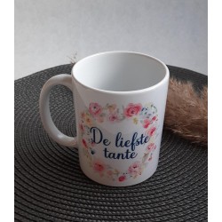 Mint11 - Mok - De liefste tante - Bloem - verjaardagscadeau - cadeau voor haar - kado voor haar - koffiemok - koffiebeker - theemok - theebeker