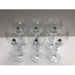 6x Leffe bierglas (3x 25cl + 3x 33cl) bierglazen speciaalbierglas op voet Bokaal bier glas glazen
