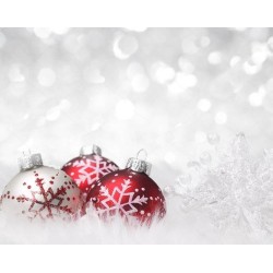 Kerst Kerstballen Sneeuw Placemat - Vinyl - 4 Placemats