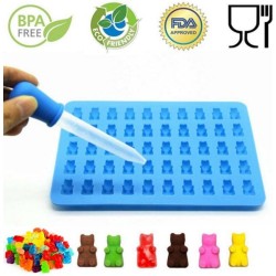 Snoepvorm voor het maken van Gummie Bear snoepjes | Siliconen mal +  pipet | Zelf gummibeer snoep maken