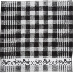 Twentse Damast Keuken Handdoeken - Hollandse Designs - Katoen - Theedoeken Set - 6 stuks - 60x65 cm - Fiets Zwart