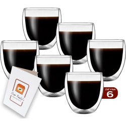 Dubbelwandige Premium Espressoglazen - Luxe set van 6 x 80 ml