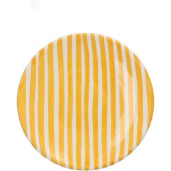 Casa Cubista  - Borrelbordje met small streeppatroon geel 12cm - Kleine borden