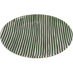 Casa Cubista  - Dinerbord met smal streeppatroon donkergroen 27cm - Dinerborden