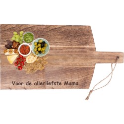 Sorprese Borrelplank - Voor de allerliefste Mama - 42x21 cm - Tapasplank - Serveerplank - Borrelplank Hout - Gepersonaliseerd Cadeau - Moederdag