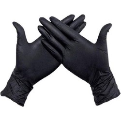 Nitras - Nitrile black handschoenen -  poedervrij  -Maat S - (100 Stuks)