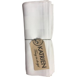 Damast servet, 6 stuks, ingeweven satijnband. 100% Egyptisch katoen.