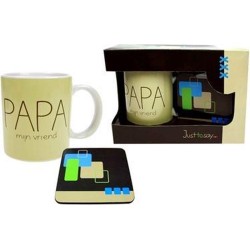 Giftset mok + onderzetter Papa mijn vriend