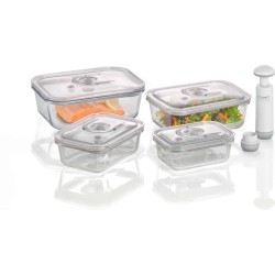 CASO VacuBoxx E-Set - Rechthoekig - 4-delige set + vacuümpomp en adapter