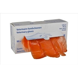 Handschoen VET 90cm oranje 100st