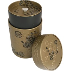 Bewaarblik met deksel - Bewaarblik thee - Bewaarblik koffie - Bewaarblik goud/zwart 150 gram (1 stuk)