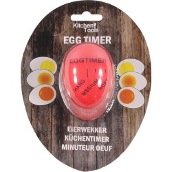 Kitchen Tools - Eierwekker - Rood - 'EI' - Kleurindicatie - Hard/Medium/Soft