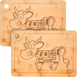 Hoofdzaag vlees – massieve snijplank met sapgoot – set van 2, ca. 33 x 23 cm, 2 cm dik