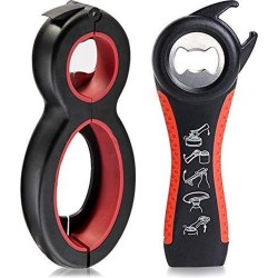 Dayshake Multifunctionele openers (2-pack) - 6 in 1 Opener - Dekselopener - Allesopener - Bieropener - Opener voor potten - Potopener