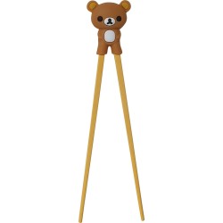 DongDong - Eetstokjes voor kinderen - Beer motief - 22.5 cm - Bruin