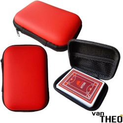 van Theo® Kaartspel Koffertje - Klein Opbergdoosje - Kaarten Opberg Box - Multifunctioneel - Rood