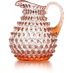 LUXE hobnail decanter jug - handmade Ananas karaf - roze waterkan - ROYAL BOHEMIA - moderne vaas rozalin