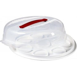 Cake box - Muffin box - Cupcake bewaardoos - Taartdoos - Chef@home Quichedoos - Curver - 2 in 1 - Vaatwasser & Vriezer bestendig - BPA vrij