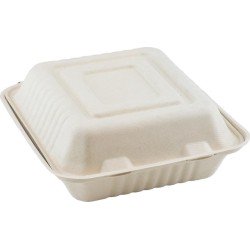 Menubox/ menudoos XL, 2-vaks suikerriet  23,5x19,5x7,5cm wit, verpakt per 125 stuks