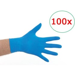 Latex handschoenen gepoederd blauw - L - 100 stuks - CMT