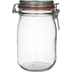 1 x 1140 ml glazen Weckpot rond transparant, 664g - hervulbaar - breekbaar - recyclebaar