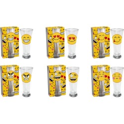 Set bierglazen emoticons (6 stuks)