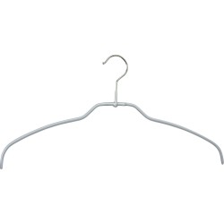 [Set van 5] MAWA 42FT - ultra dunne ruimtebesparende metalen kledinghangers met een supermooie zilveren anti-slip coating voor o.a. lingerie, blouses, jurkjes en shirtjes