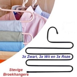 9-Stuks Ruimtebesparende en Stevige Kledinghangers in 3 kleuren