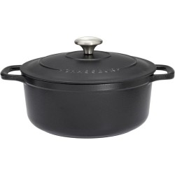 Chasseur braadpan 26cm rond mat zwart, gietijzer 5,0l