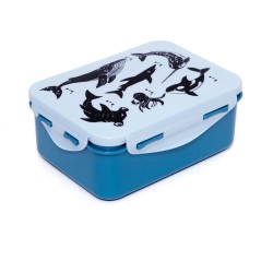 Petit Monkey lunnch box sea animals - Brooddoos - Broodtrommel -Lunchbox - Zeedieren blauw