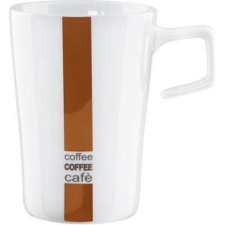 ASA Selection - Caffè Al Bar - Koffiebeker - Mok - Beker - Wit/Bruin - Porselein - 32cl - set á 4 stuks