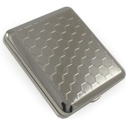 Angelo -Sigaretten doosje - Sigarettenhouder - 18 Sigaretten - Chrome Honeycomb Rubber