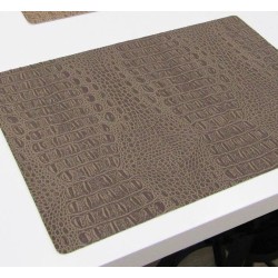 4x Polyline Placemat Croco Brown - 30x43cm - onderlegger - tafeldecoratie - tafel dekken