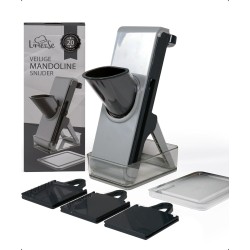 Limesse® - Mandoline - Multifunctionele Groentesnijder - Frietsnijder - Uiensnijder - Opvouwbaar - RVS - Anti slip - licht Grijs