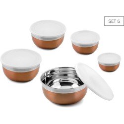 Karl Weis - Keukenkom - RVS - Set van 5 - Incl. deksel