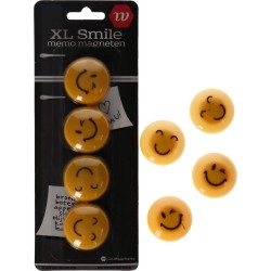 De wauw factor XL Smiley magneten - Memo magneten - Emoticons - Koelkast magneet - 4 stuks