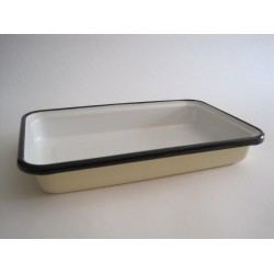 Emaille ovenschaal - 30 x 18 cm - creme