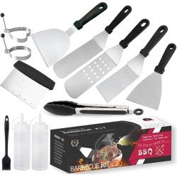 Luxe BBQ Gereedschap Accessoires Set- 12 Delig Roestvrij Staal