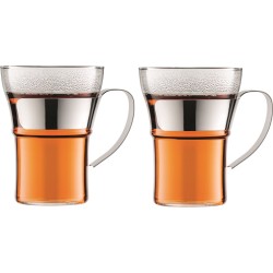 Bodum Assam Koffieglas Met Rvs Handgreep - 0.35L- Set van 2