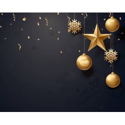 Kerst Placemat vinyl | Kerstballen zwart goud