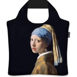 Ecozz - Johannes Vermeer - Girl with a Pearl Earring - 100% gerecycled (rPet) – Öko-Tex - Voorzien van rits - Afsluitbaar - Opvouwbare boodschappentas - Waterresistant – Shopper - Ecovriendelijk - Duurzaam
