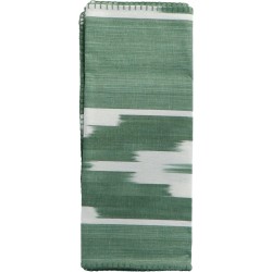 Teixits Vicens - Tafelloper gestikte rand Green Olive motief 50 150x48cm - Tafellopers