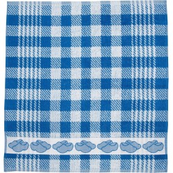 Twentse Damast Keuken Handdoeken - Hollandse Designs - Katoen - Keukendoeken Set - 6 stuks - 50x55 cm - Klompen Blauw